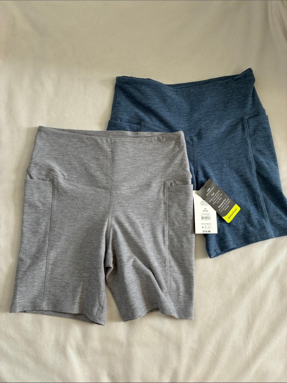Athletic Works Women's Bike Shorts in Heather Gray and Heather Blue